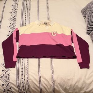 Champion White and Pink Rugby Cotton Shirt